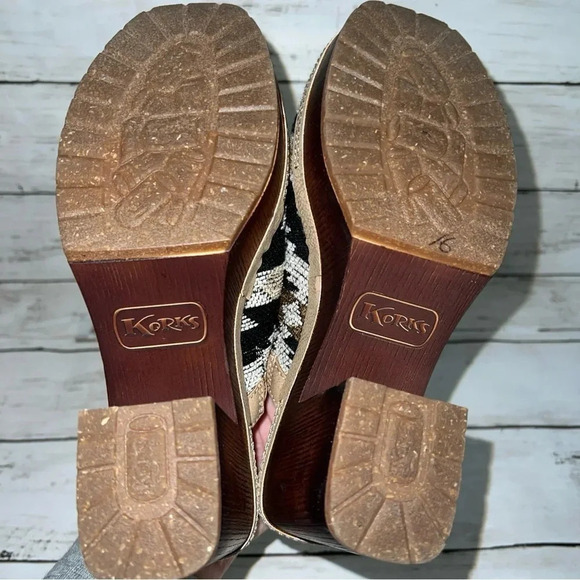 Korks Lori Clog Platform Western Boho Tan Aztec Size 6 - Picture 7 of 7